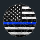 Cible De Fléchettes Drapeau de police de la ligne bleue mince<br><div class="desc">Drapeau américain de la Ligne Bleue Mince. Soutenez la police avec ce magnifique drapeau bleu et montrer au monde que</div>
