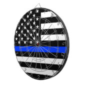 Cible De Fléchettes Drapeau de police de la ligne bleue mince (Devant droit)