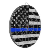 Cible De Fléchettes Drapeau de police de la ligne bleue mince (Devant gauche)