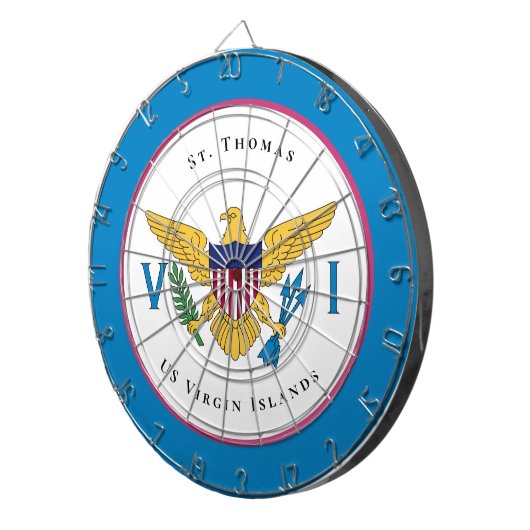 Cible De Fléchettes Drapeau des îles Vierges américaines St Thomas USV (Devant droit)