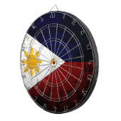 Cible De Fléchettes Drapeau des Philippines Black Grunge (Devant droit)