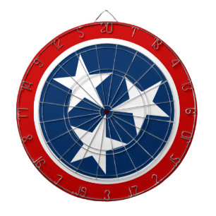 Cible De Fléchettes Drapeau d'état du Tennessee Bleu Blancs étoiles