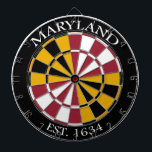 Cible De Fléchettes Drapeau du Maryland<br><div class="desc">Un tableau à fléchettes de qualité idéale pour votre pub,  garage,  mancave ou n'importe où d'autre où vous jouez !</div>