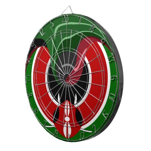 Cible De Fléchettes Drapeau Fluid Kenyan : Un design moderne (Devant droit)