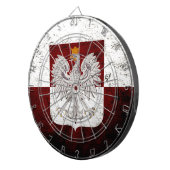 Cible De Fléchettes Drapeau grunge noir de la Pologne (Devant droit)