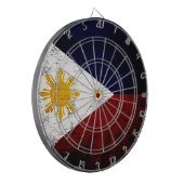 Cible De Fléchettes Drapeau grunge noir de Philippines (Devant gauche)