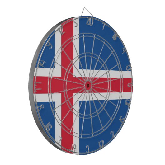 Cible De Fléchettes Drapeau Islande (Devant gauche)