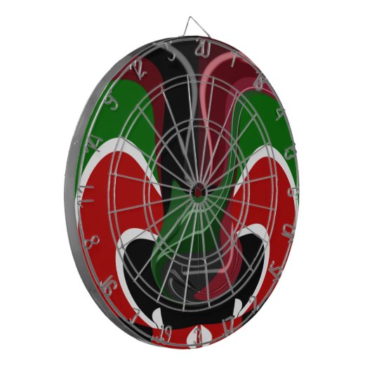 Cible De Fléchettes Drapeau Kényan en effervescence : un art moderne d (Devant gauche)