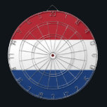 Cible De Fléchettes Drapeau Pays-Bas tricolore<br><div class="desc">Drapeau du Pays-Bas: "Je maintiendrai". 
Il est composé de trois bandes horizontales : rouge,  blanc et bleu.</div>