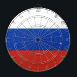 Cible De Fléchettes Drapeau Russie tricolore<br><div class="desc">Le drapeau de la Russie est composé de trois bandes horizontales: blanche,  bleue et rouge.</div>