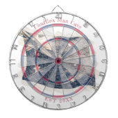 Cible De Fléchettes Drapeau Rustique Australien Nom personnalisé Date (Devant)