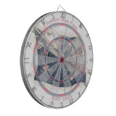 Cible De Fléchettes Drapeau Rustique Australien Nom personnalisé Date (Devant gauche)