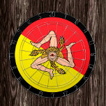 Cible De Fléchettes Drapeau sicilien Dartboard & Sicile / plateau de j<br><div class="desc">Tableau noir : fléchettes de drapeau sicilienne et sicilienne,  jeux de loisirs en famille - amour mon pays,  jeux d'été,  vacances,  fête des pères,  fête d'anniversaire,  étudiants / fans de sports</div>