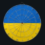 Cible De Fléchettes Drapeau ukrainien (Ukraine)<br><div class="desc">Ce dessin présente le drapeau national de l'Ukraine, qui est un pays d'Europe de l'Est. L'Ukraine borde la Russie à l'est et au nord-est ; la Biélorussie au nord ; la Pologne, la Slovaquie et la Hongrie à l'ouest ; et la Roumanie, la Moldavie et la mer Noire au sud....</div>