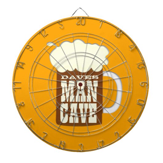 Cible De Fléchettes Drôle Custom Man Cave Beer Mug (Devant)