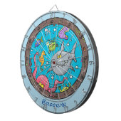 Cible De Fléchettes Drôle des créatures marines sous l'eau dessin anim (Devant droit)