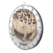 Cible De Fléchettes Drôle dessin de grenouille à pluie dans le désert (Devant droit)