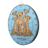 Cible De Fléchettes Drôle dessin de la famille meerkat (Devant droit)