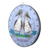 Cible De Fléchettes Drôle, joyeux croquis à pieds bleus dansant dessin (Devant droit)