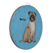 Cible De Fléchettes Drôle joyeux dessin animé de chien de carlin (Devant gauche)