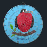 Cible De Fléchettes Drôle magnifique dessin animé de frégate<br><div class="desc">Notre magnifique frégate oiseau gonfle sa gorge rouge vif pour attirer l'attention! Dessiné dans un style amusant de dessin animé pour l'humour des oiseaux de mer.</div>