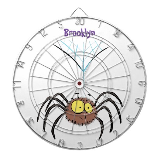 Cible De Fléchettes Drôle mignon dessin animé d'araignée moelleuse (Devant)