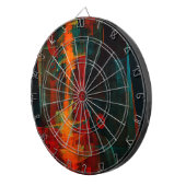 Cible De Fléchettes Eau Orange Rouge Bleu moderne Art Abstrait Motif (Devant droit)