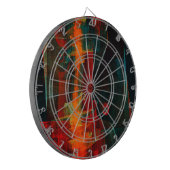 Cible De Fléchettes Eau Orange Rouge Bleu moderne Art Abstrait Motif (Devant gauche)