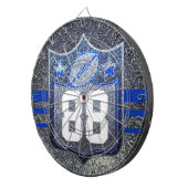 Cible De Fléchettes École de Parties scintillant Blue & Silver Footbal (Devant droit)