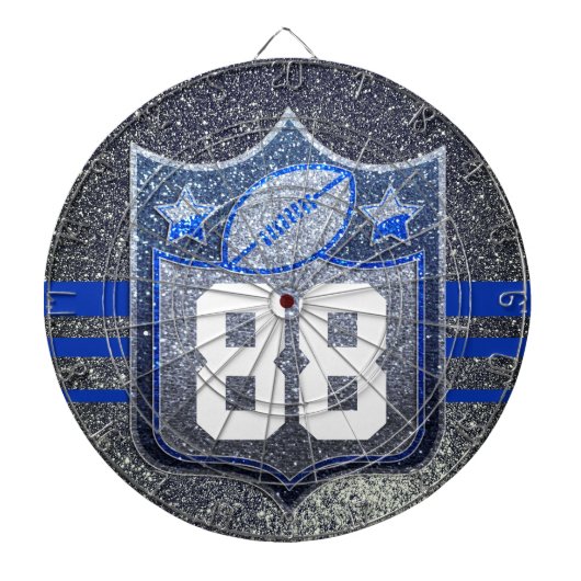 Cible De Fléchettes École de Parties scintillant Blue & Silver Footbal (Devant)
