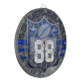 Cible De Fléchettes École de Parties scintillant Blue & Silver Footbal (Devant gauche)