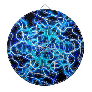 Cible De Fléchettes Electrique Neon Aqua Bleu Turquoise Lightning