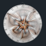 Cible De Fléchettes Élégance florale Art Abstrait fractal moderne<br><div class="desc">Fleur d'imaginaire unique,  élégante,  tridimensionnelle et aux couleurs en métal précieux. Conception pour votre tableau de bord et plus encore.</div>