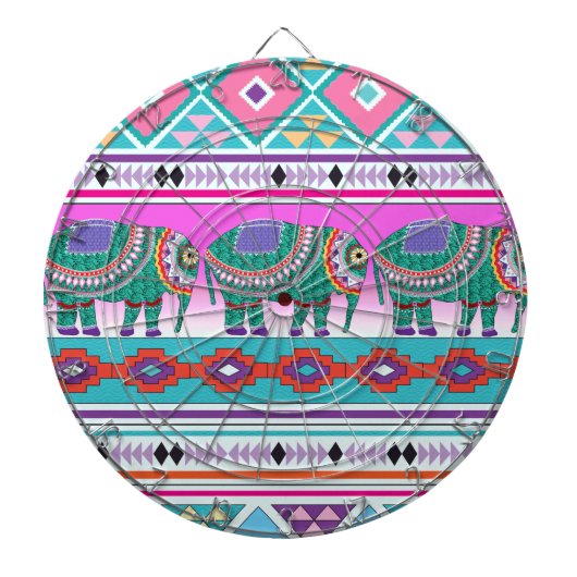 Cible De Fléchettes Eléphant avec Motif aztèque (Devant)