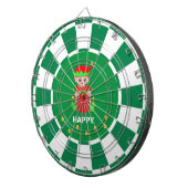 Cible De Fléchettes Elfe mignon et confettis dorés sur fond vert et bl (Devant droit)