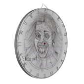 Cible De Fléchettes Embrasse-moi ! Crayon dessin noir et blanc (Devant gauche)