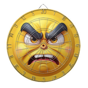 Cible De Fléchettes Emoji 3D en colère