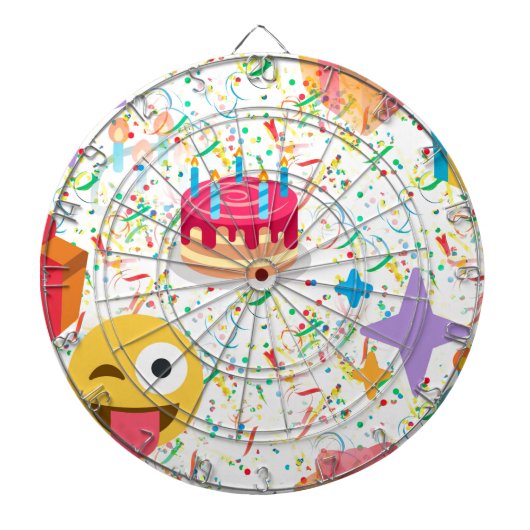 Cible De Fléchettes emoji anniversaire heureux (Devant)