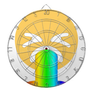 Cible De Fléchettes émoticône arc-en-ciel