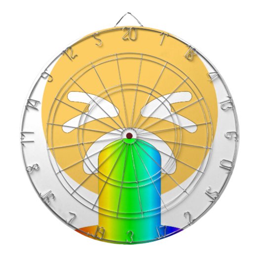Cible De Fléchettes émoticône arc-en-ciel (Devant)