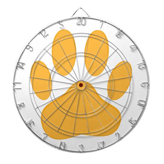 Cible De Fléchettes Empreinte de chien orange (Devant)