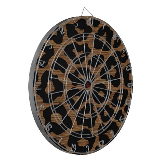 Cible De Fléchettes Empreinte de léopard de bois (Devant gauche)