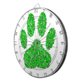 Cible De Fléchettes Empreinte de patte de chien de feuillage vert (Devant droit)