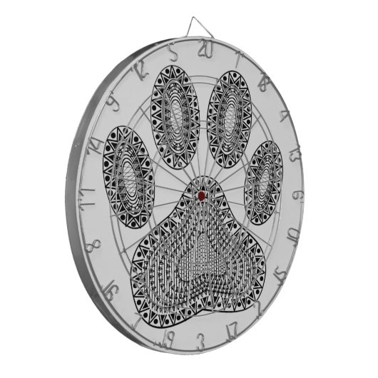 Cible De Fléchettes Empreinte de patte d'encre Abstrait (Devant gauche)