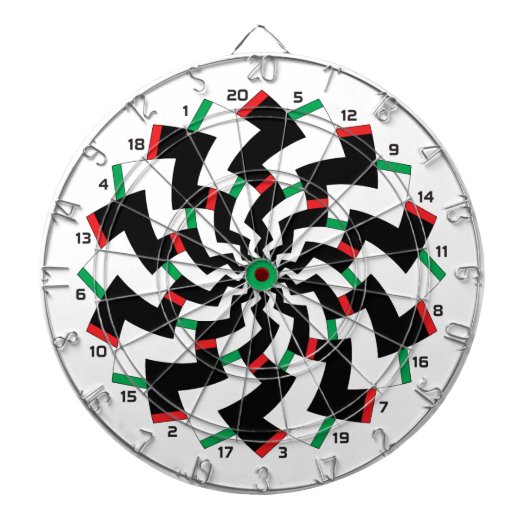Cible de fléchettes en zigzag version miroir (Devant)