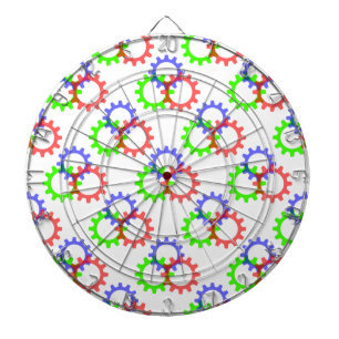 Cible De Fléchettes Engrenages rouges, verts et bleus