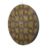 Cible De Fléchettes Étoiles et cercles en brun et vert (Devant droit)