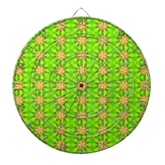 Cible De Fléchettes étoiles or sur tableau de bord vert (Devant)