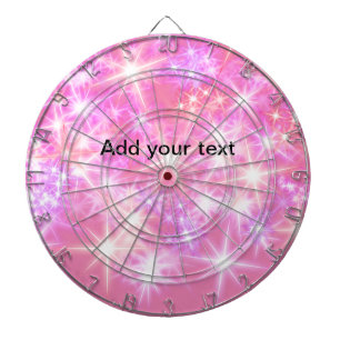Cible De Fléchettes Étoiles scintillantes roses rouges simples ajoutez