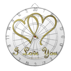 Cible De Fléchettes Eventré Gold Hearts i Love You